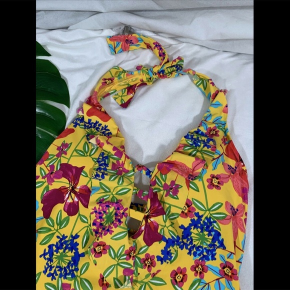 NEW Bleu Rod Beattie Magic Garden Plunge Ruffle One‎ Piece Swimsuit [SZ 12 ] - Picture 4 of 12